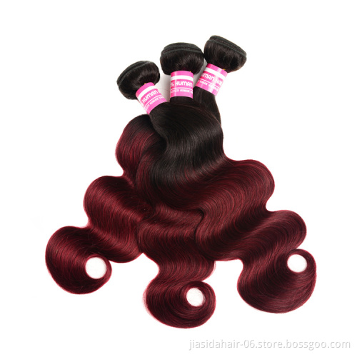 Wet and Wavy Indian T1B Burgundy 99j Ombre Human Hair Extensions 3 Bundles/Lot 8A Brazilian Virgin Hair Body Wave
